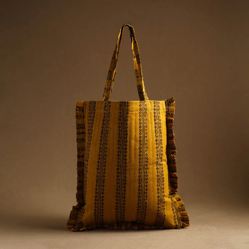 Stylish Bags For Fashion Bloggers With Promotions Yellow - Handcrafted Cotton Frill Jhola Bag 17 Stylish Bags For Fashion Bloggers With Promotions Yellow - Handcrafted Cotton Frill Jhola Bag 17
