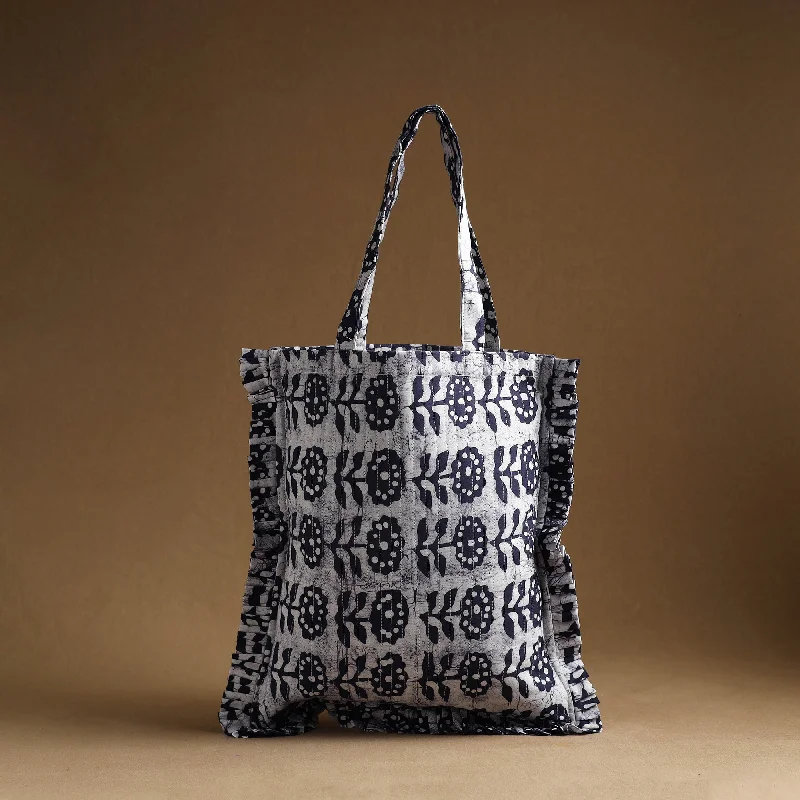 Spacious Bags With Holiday Promotions Grey - Handcrafted Cotton Frill Jhola Bag 18 Spacious Bags With Holiday Promotions Grey - Handcrafted Cotton Frill Jhola Bag 18