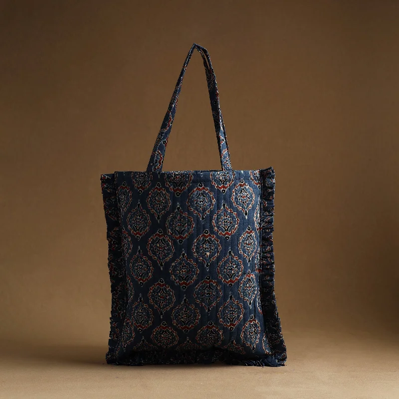 Black Friday Deals On Stylish Handbags Blue - Handcrafted Cotton Frill Jhola Bag 27 Black Friday Deals On Stylish Handbags Blue - Handcrafted Cotton Frill Jhola Bag 27