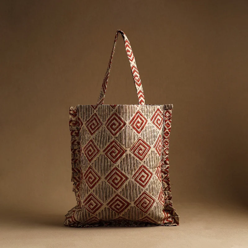 Discounted Designer Bags For Clearance Sale Beige - Handcrafted Cotton Frill Jhola Bag 37 Discounted Designer Bags For Clearance Sale Beige - Handcrafted Cotton Frill Jhola Bag 37