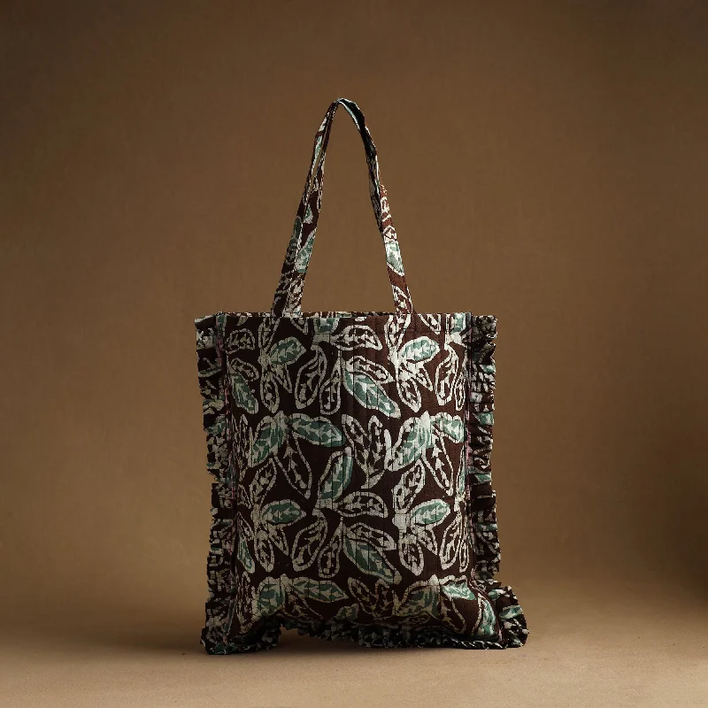 Functional Bags For Busy Moms And Dads Brown - Handcrafted Cotton Frill Jhola Bag 48 Functional Bags For Busy Moms And Dads Brown - Handcrafted Cotton Frill Jhola Bag 48