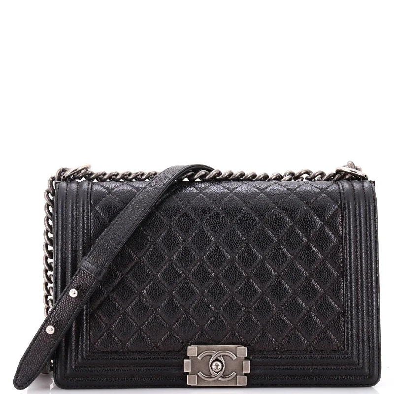 Glamorous Bags For Evening Events And Parties Boy Flap Bag Quilted Caviar New Medium Glamorous Bags For Evening Events And Parties Boy Flap Bag Quilted Caviar New Medium