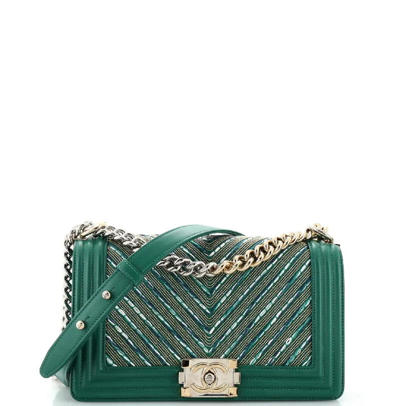 Trendy And Discounted Designer Handbags Boy Flap Bag Studded Chevron Calfskin with Tweed Old Medium Trendy And Discounted Designer Handbags Boy Flap Bag Studded Chevron Calfskin with Tweed Old Medium