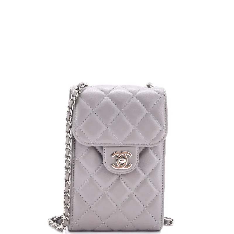 Chic And Clearance-Priced Tote Bags CC Flap Phone Holder Crossbody Bag Quilted Lambskin