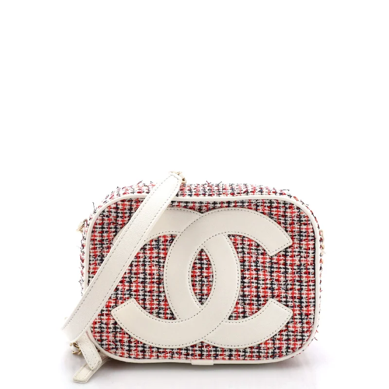 Professional Bags With Office Discounts CC Mania Camera Bag Tweed with Lambskin Small Professional Bags With Office Discounts CC Mania Camera Bag Tweed with Lambskin Small