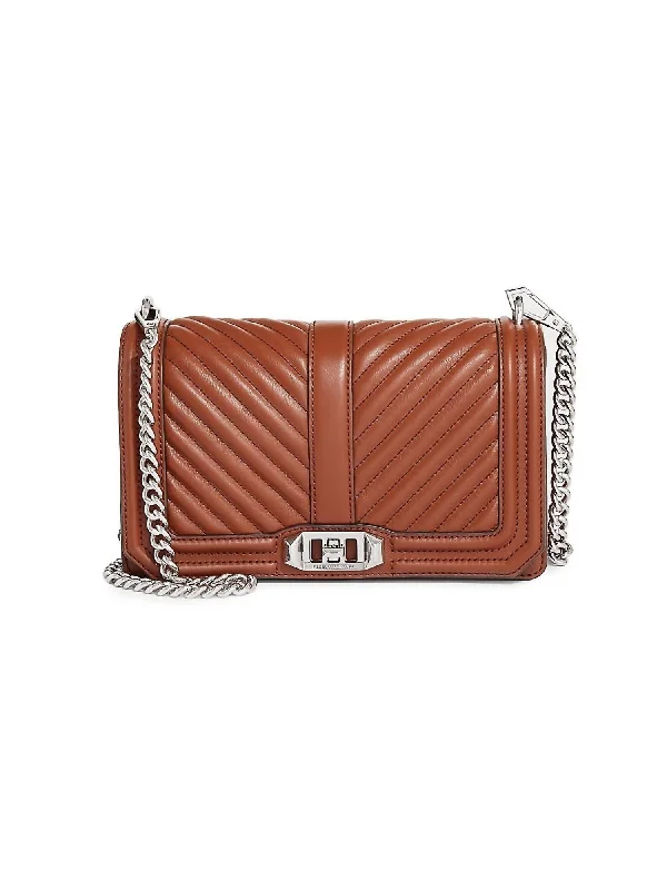 Minimalist Leather Bag For Modern Aesthetics Chevron Quilted Jumbo Love Crosbody Large In Dark Luggage Minimalist Leather Bag For Modern Aesthetics Chevron Quilted Jumbo Love Crosbody Large In Dark Luggage