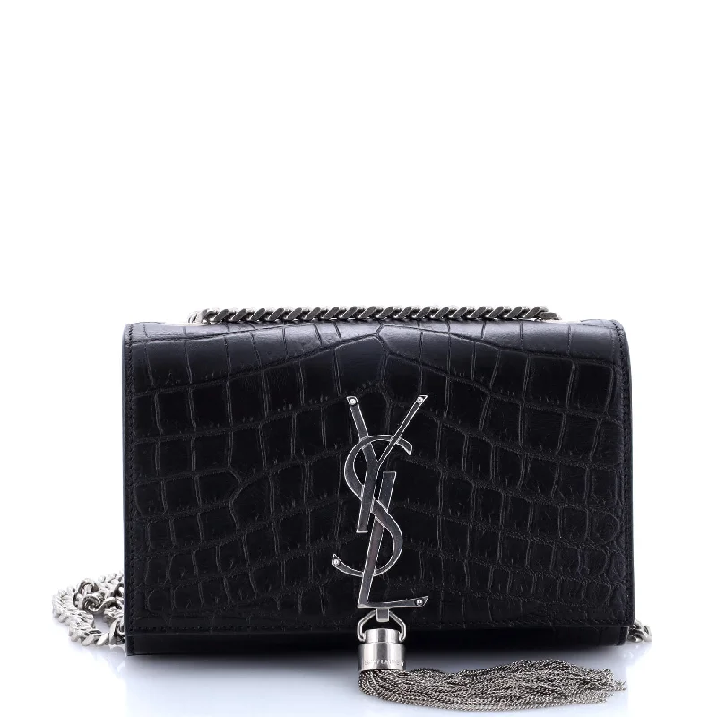 Designer Bags For Luxury Collectors Classic Monogram Tassel Crossbody Bag Crocodile Embossed Leather Small Designer Bags For Luxury Collectors Classic Monogram Tassel Crossbody Bag Crocodile Embossed Leather Small