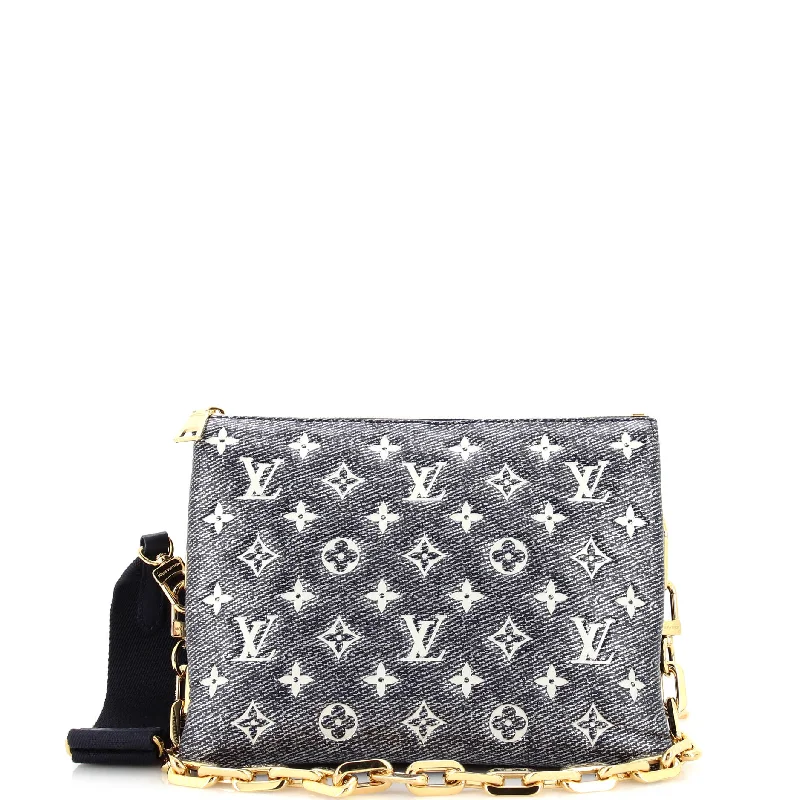 Festival Bags For Concerts And Events Coussin Bag Denim Printed Monogram Embossed Lambskin PM Festival Bags For Concerts And Events Coussin Bag Denim Printed Monogram Embossed Lambskin PM