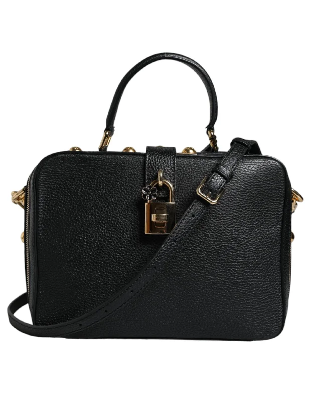 Bags With Seasonal Sales Dolce & Gabbana Black Calfskin Leather Welcome Handbag Bag Bags With Seasonal Sales Dolce & Gabbana Black Calfskin Leather Welcome Handbag Bag