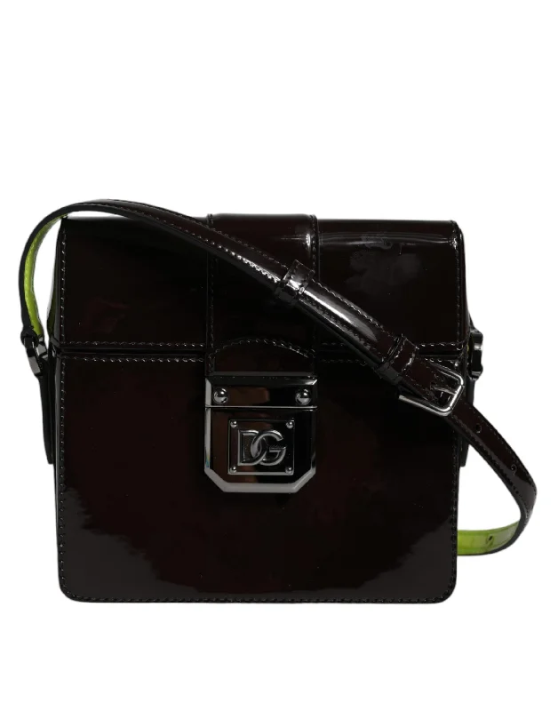 Bags For Sporty And Athletic Styles Dolce & Gabbana Black Glossy Leather Crossbody Shoulder Bag Bags For Sporty And Athletic Styles Dolce & Gabbana Black Glossy Leather Crossbody Shoulder Bag