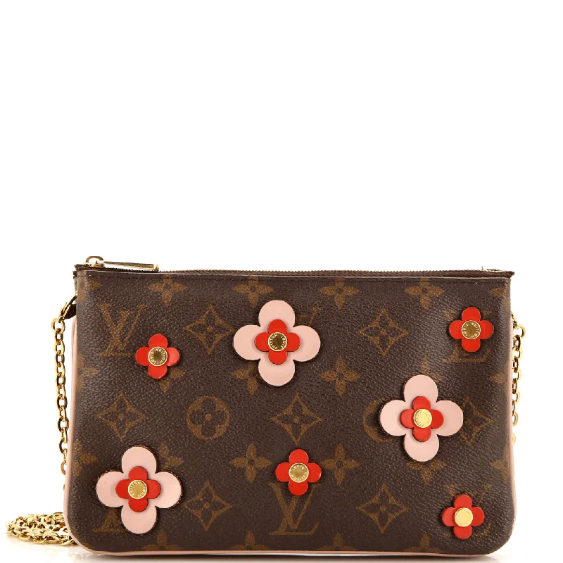 Rustic Bags For Outdoor And Nature-Inspired Looks Double Zip Pochette Limited Edition Blooming Flowers Monogram Canvas Rustic Bags For Outdoor And Nature-Inspired Looks Double Zip Pochette Limited Edition Blooming Flowers Monogram Canvas