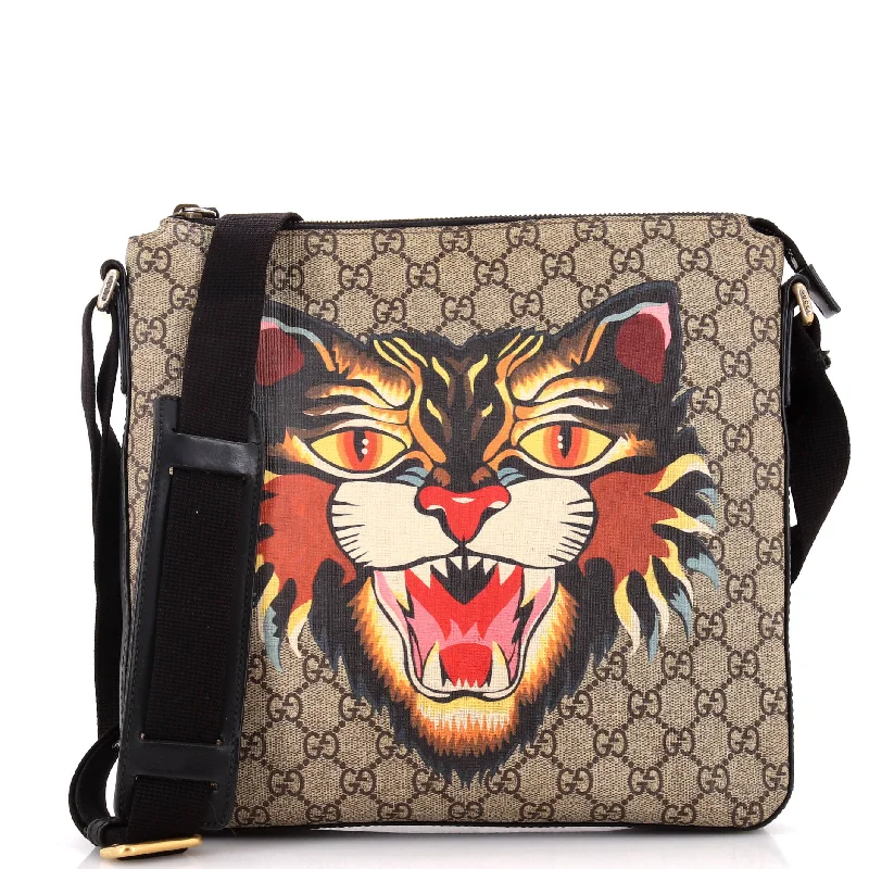 Everyday Bags For Work, School, Or Errands Flat Messenger Bag Printed GG Coated Canvas Medium Everyday Bags For Work, School, Or Errands Flat Messenger Bag Printed GG Coated Canvas Medium