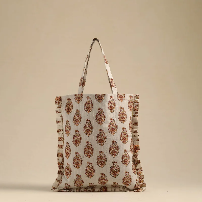 Stylish Yet Affordable Bags Handcrafted Cotton Frill Jhola Bag 22