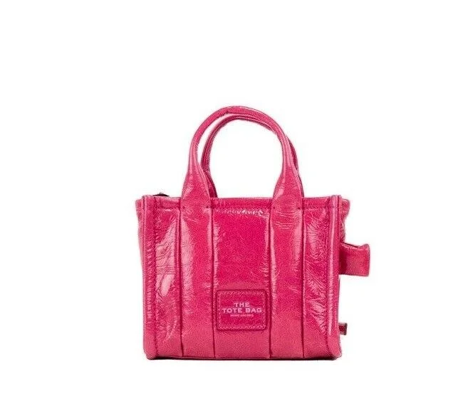 Anti-Theft And Budget-Friendly Bags Marc Jacobs The Shiny Crinkle Micro Tote Magenta Leather Crossbody Bag Handbag Anti-Theft And Budget-Friendly Bags Marc Jacobs The Shiny Crinkle Micro Tote Magenta Leather Crossbody Bag Handbag