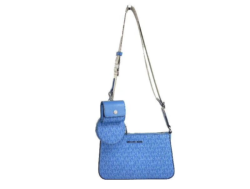 Glamorous Bags For Evening Events And Parties Michael Kors Jet Set Signature PVC Crossbody Tech Attachment Bag Purse Blue Glamorous Bags For Evening Events And Parties Michael Kors Jet Set Signature PVC Crossbody Tech Attachment Bag Purse Blue