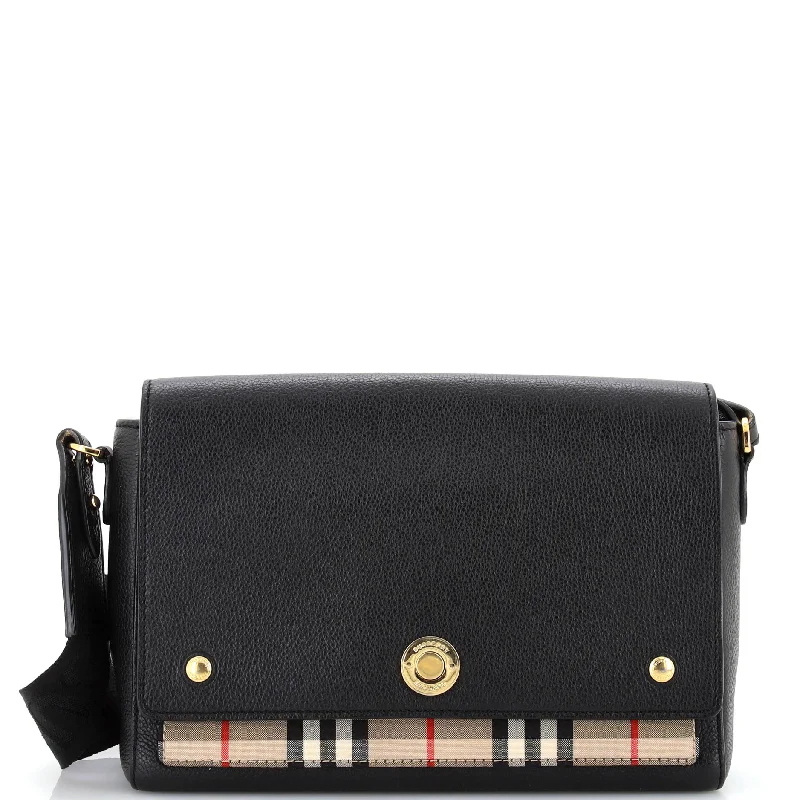 Elegant And On-Sale Evening Bags Note Crossbody Bag Leather with Vintage Check Canvas Medium Elegant And On-Sale Evening Bags Note Crossbody Bag Leather with Vintage Check Canvas Medium