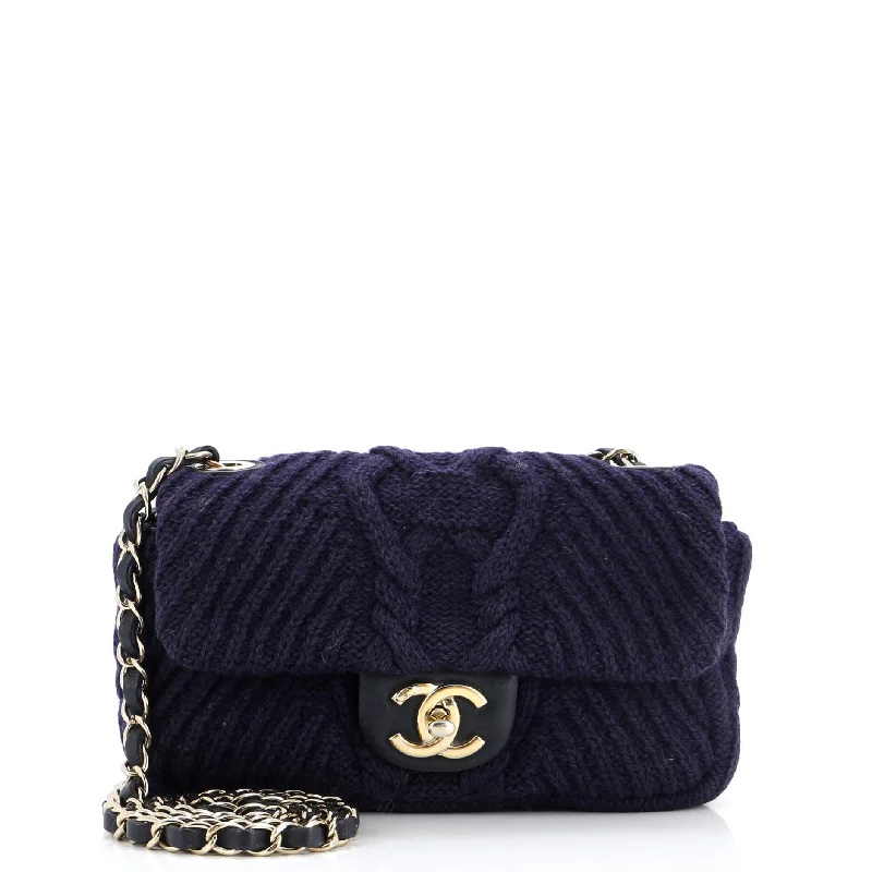 Stylish Bags For Fashion Bloggers With Promotions Paris-Hamburg Flap Bag Cable Knit Fabric with Calfskin Small Stylish Bags For Fashion Bloggers With Promotions Paris-Hamburg Flap Bag Cable Knit Fabric with Calfskin Small