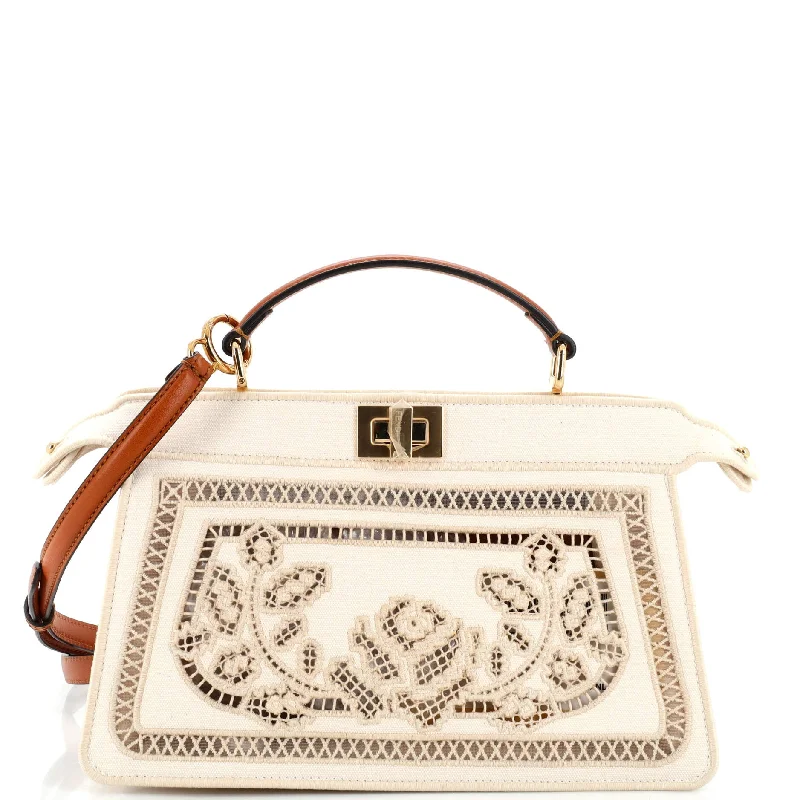 Discounted Designer Bags On Sale Peekaboo ISeeU Bag Floral Ajour Embroidered Canvas East West Discounted Designer Bags On Sale Peekaboo ISeeU Bag Floral Ajour Embroidered Canvas East West