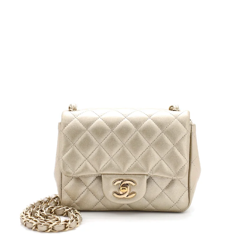 Bags For Sporty And Athletic Styles Square Classic Single Flap Bag Quilted Iridescent Caviar Mini Bags For Sporty And Athletic Styles Square Classic Single Flap Bag Quilted Iridescent Caviar Mini